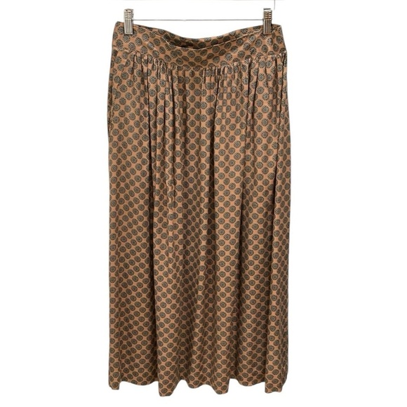 Vintage Chaus Medallion Print Pleated Midi Skirt SZ 10 - Picture 3 of 9